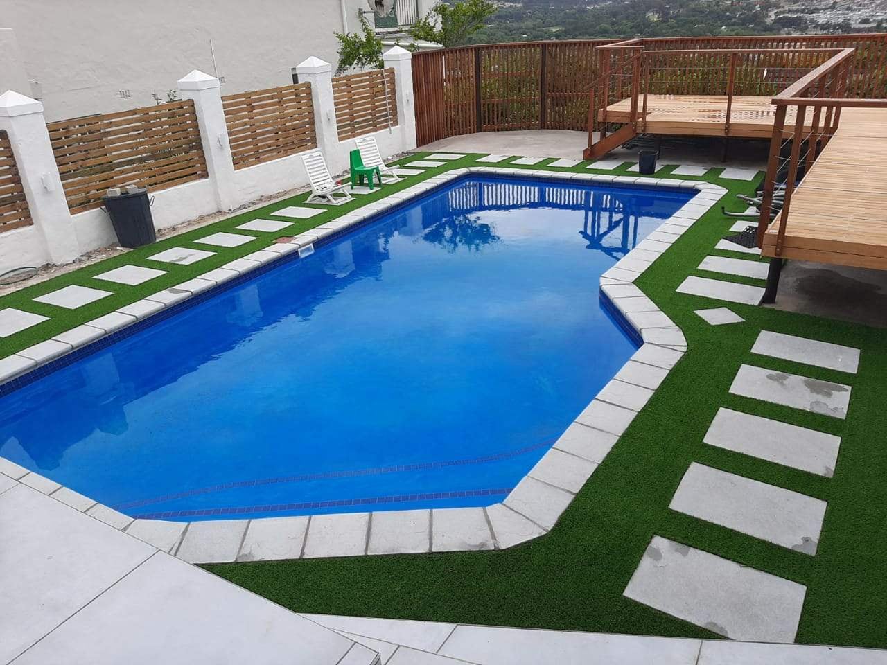 Completed swimming pool built by Sychron Pools
