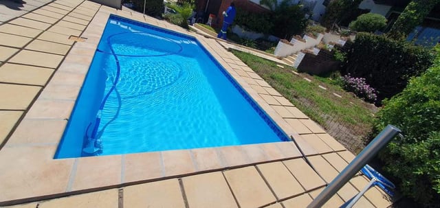 Slimline lap pool on a timber deck, Hout Bay