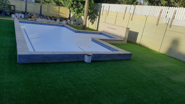 Re-lined shell with mosaic waterline, Cape Town